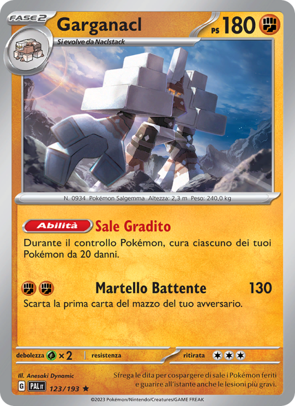 Garganacl 123/279 — Paldea Evolved (Italian Pokémon TCG card)