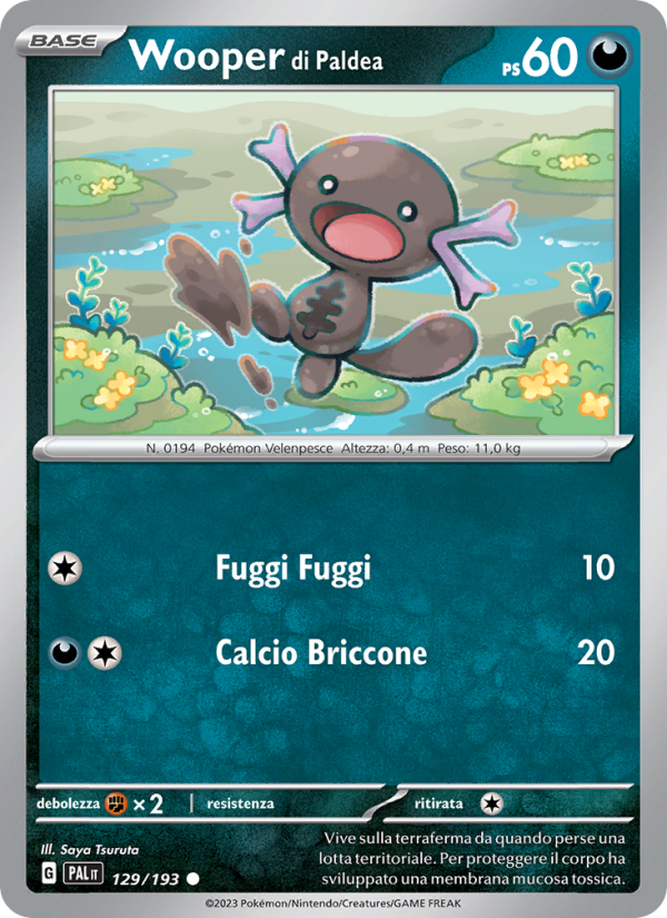 Wooper di Paldea 129/279 — Paldea Evolved (Italian Pokémon TCG card)
