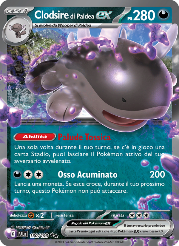 Clodsire di Paldea-ex 130/279 — Paldea Evolved (Italian Pokémon TCG card)