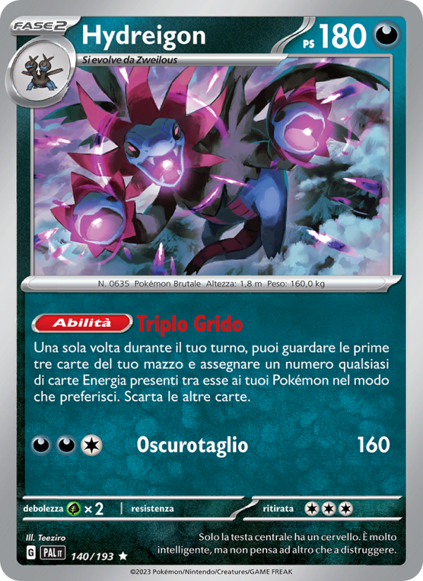 Hydreigon 140/279 — Paldea Evolved (Italian Pokémon TCG card)