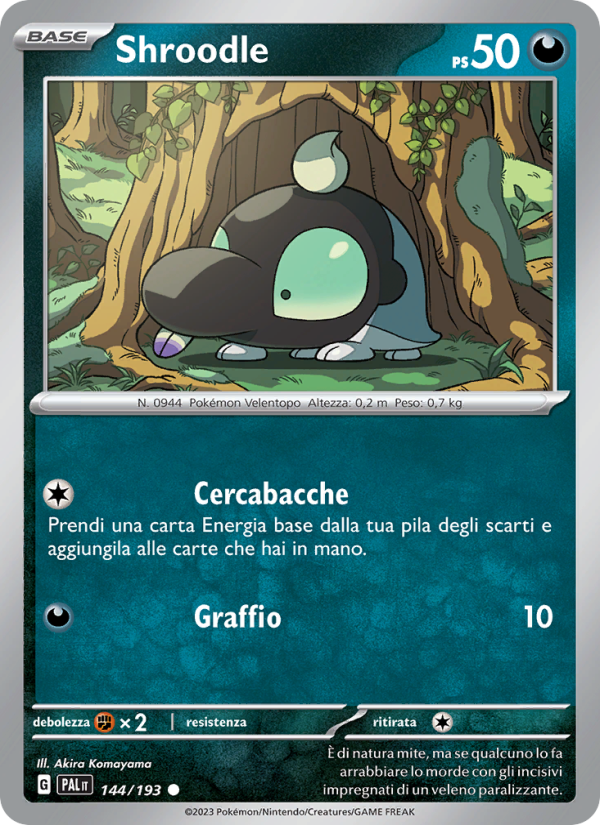 Shroodle 144/279 — Paldea Evolved (Italian Pokémon TCG card)