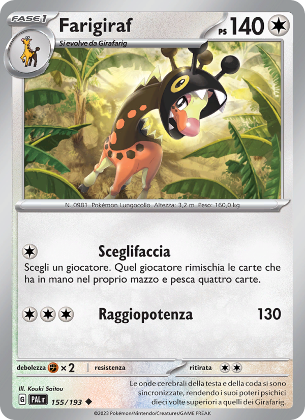 Farigiraf 155/279 — Paldea Evolved (Italian Pokémon TCG card)