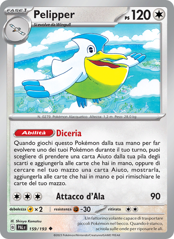 Pelipper 159/279 — Paldea Evolved (Italian Pokémon TCG card)