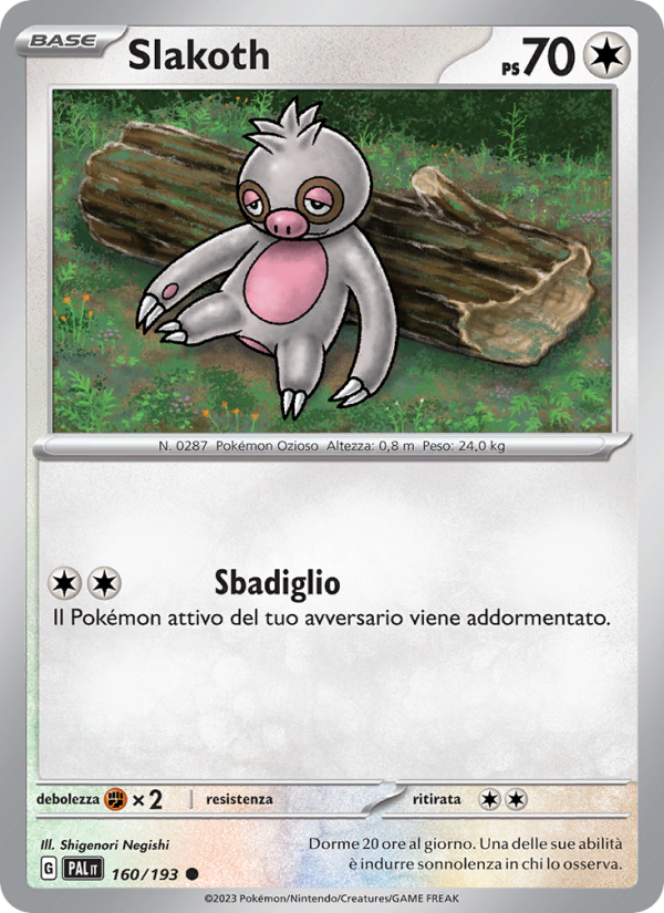 Slakoth 160/279 — Paldea Evolved (Italian Pokémon TCG card)