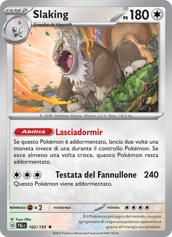 Slaking 162/279 — Paldea Evolved (Italian Pokémon TCG card)
