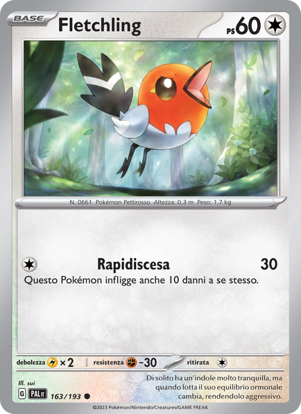 Fletchling 163/279 — Paldea Evolved (Italian Pokémon TCG card)