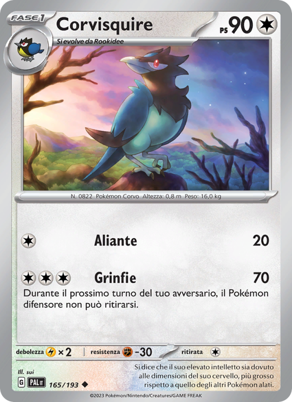 Corvisquire 165/279 — Paldea Evolved (Italian Pokémon TCG card)
