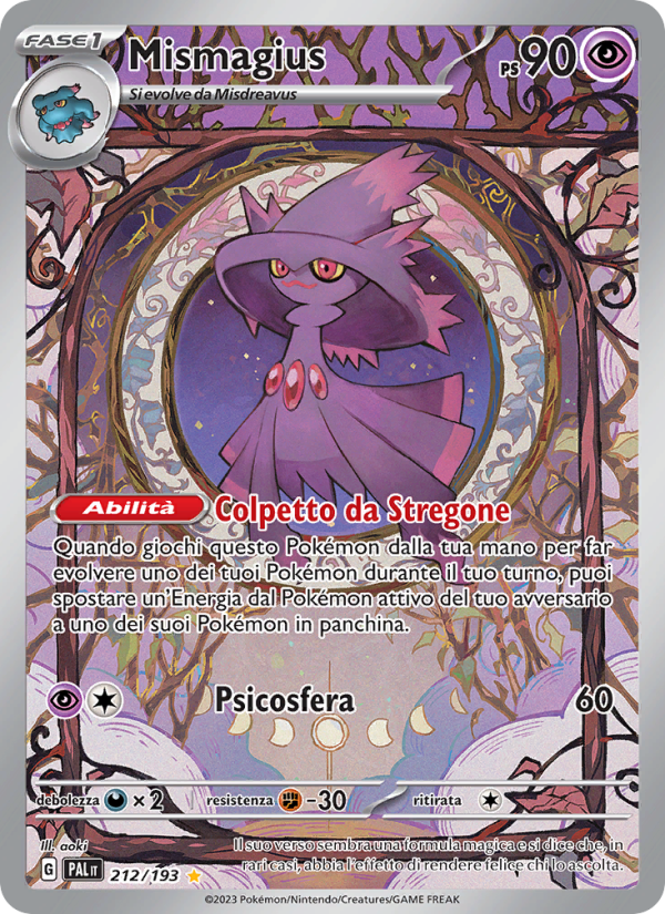Mismagius 212/279 — Paldea Evolved (Italian Pokémon TCG card)