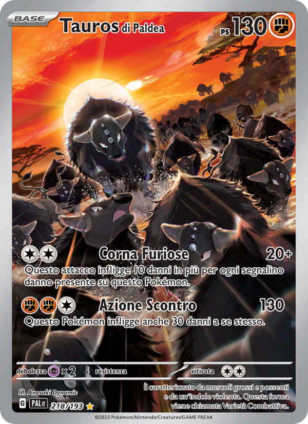 Tauros di Paldea 218/279 — Paldea Evolved (Italian Pokémon TCG card)