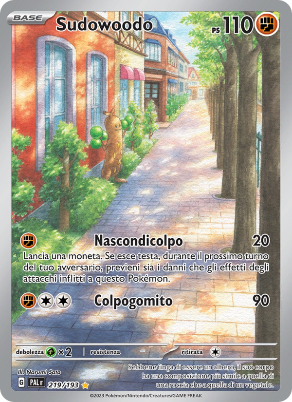 Sudowoodo 219/279 — Paldea Evolved (Italian Pokémon TCG card)