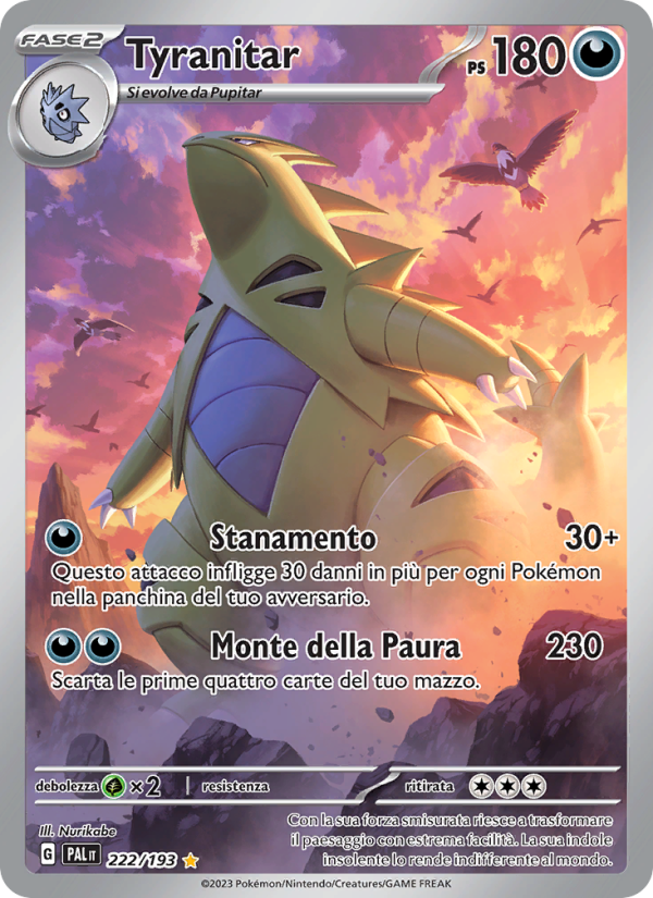 Tyranitar 222/279 — Paldea Evolved (Italian Pokémon TCG card)