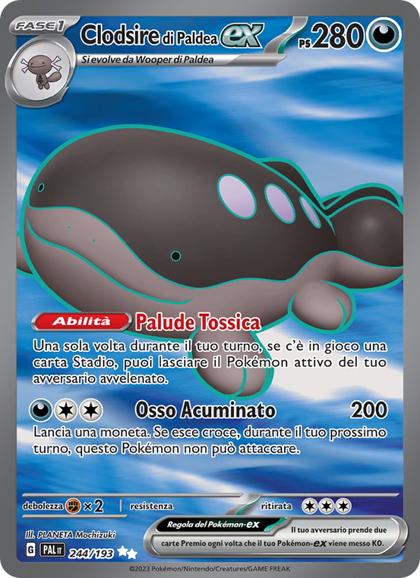 Clodsire di Paldea-ex 244/279 — Paldea Evolved (Italian Pokémon TCG card)