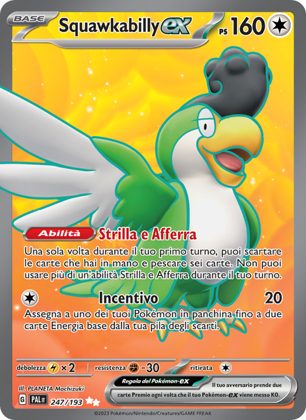 Squawkabilly-ex 247/279 — Paldea Evolved (Italian Pokémon TCG card)