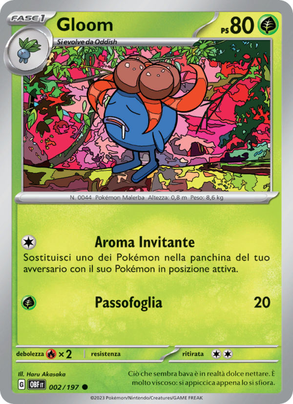 Gloom 002/230 — Obsidian Flames (Italian Pokémon TCG card)