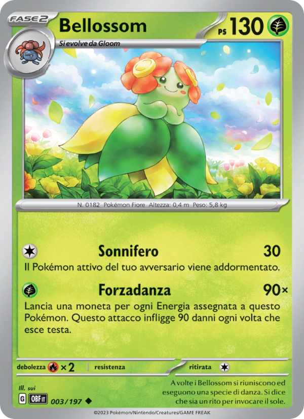 Bellossom 003/230 — Obsidian Flames (Italian Pokémon TCG card)
