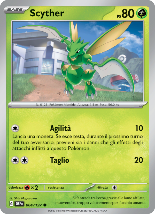Scyther 004/230 — Obsidian Flames (Italian Pokémon TCG card)