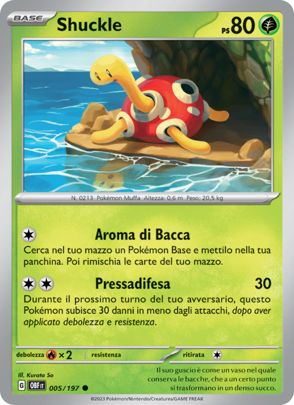 Shuckle 005/230 — Obsidian Flames (Italian Pokémon TCG card)