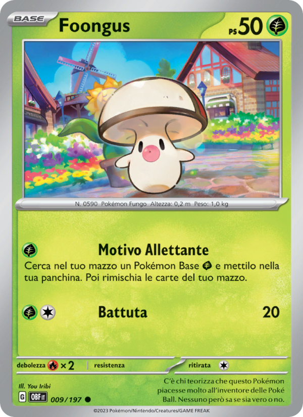 Foongus 009/230 — Obsidian Flames (Italian Pokémon TCG card)