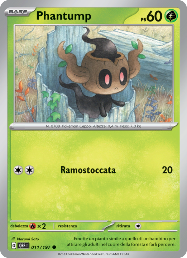 Phantump 011/230 — Obsidian Flames (Italian Pokémon TCG card)