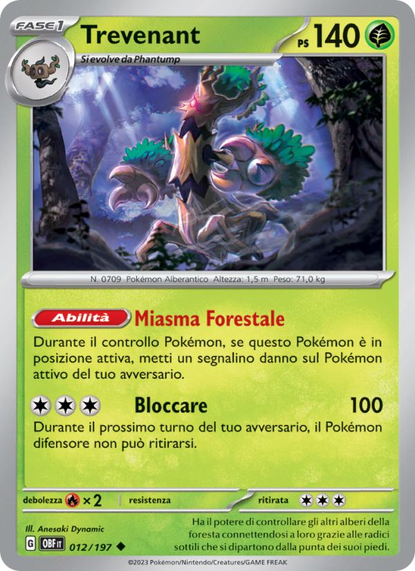 Trevenant 012/230 — Obsidian Flames (Italian Pokémon TCG card)