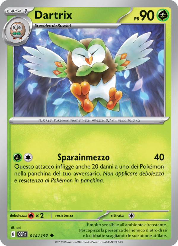Dartrix 014/230 — Obsidian Flames (Italian Pokémon TCG card)