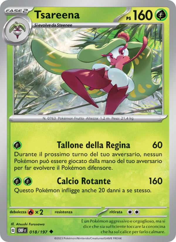 Tsareena 018/230 — Obsidian Flames (Italian Pokémon TCG card)