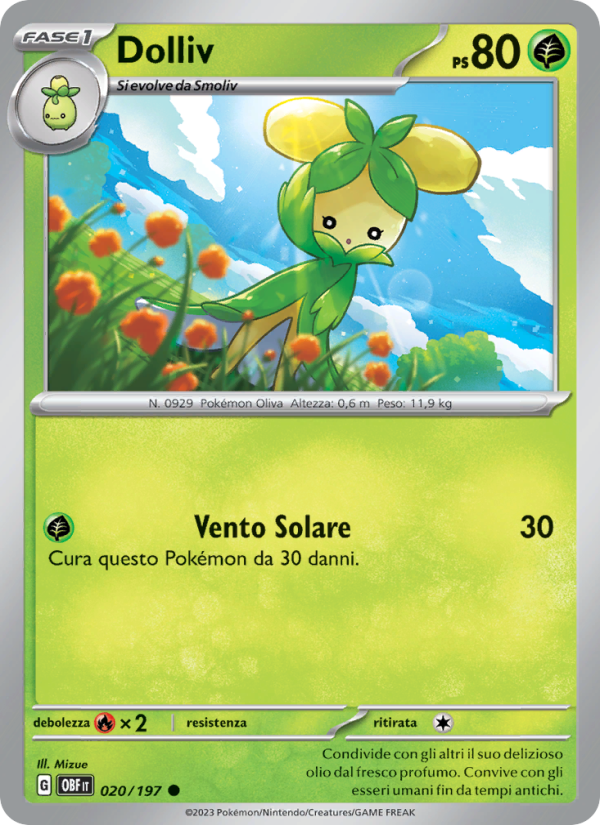 Dolliv 020/230 — Obsidian Flames (Italian Pokémon TCG card)