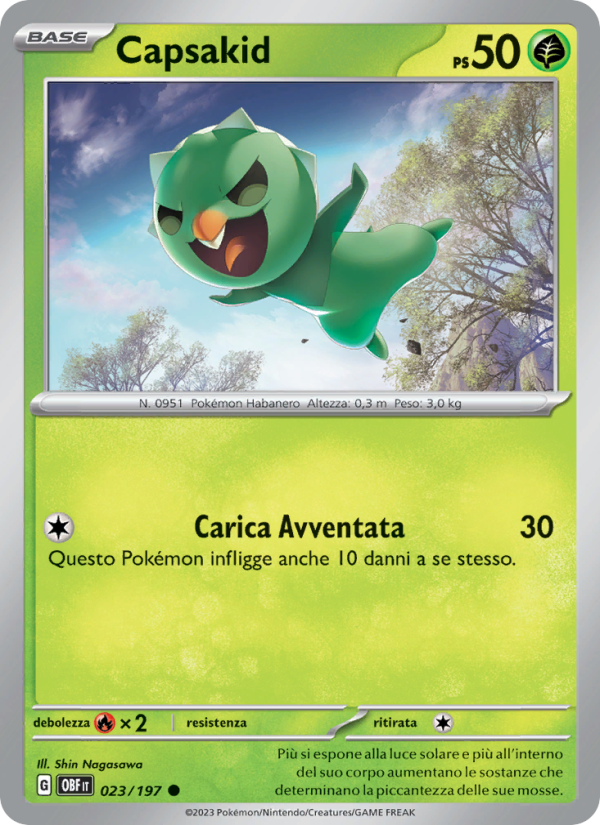Capsakid 023/230 — Obsidian Flames (Italian Pokémon TCG card)