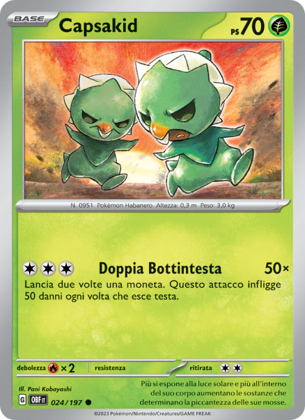 Capsakid 024/230 — Obsidian Flames (Italian Pokémon TCG card)