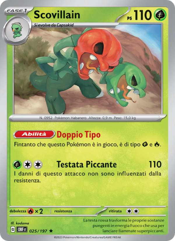 Scovillain 025/230 — Obsidian Flames (Italian Pokémon TCG card)