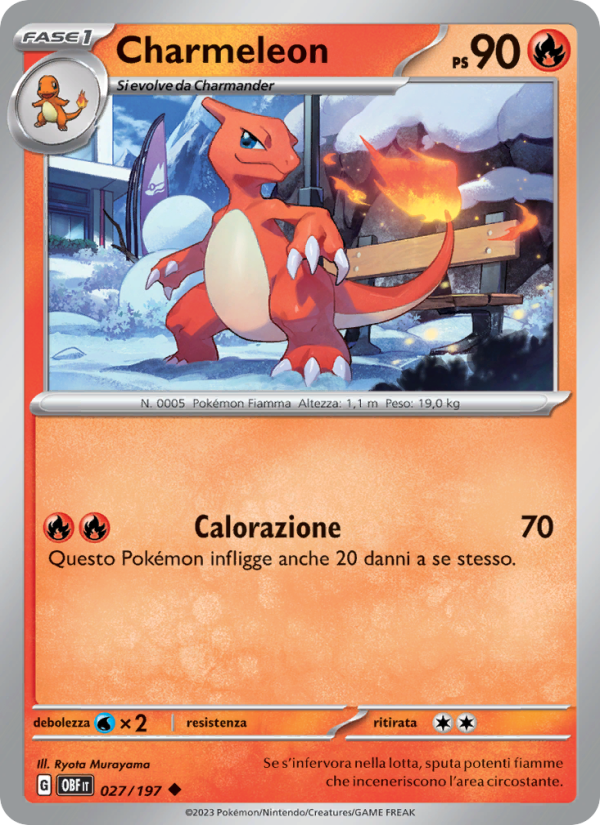 Charmeleon 027/230 — Obsidian Flames (Italian Pokémon TCG card)