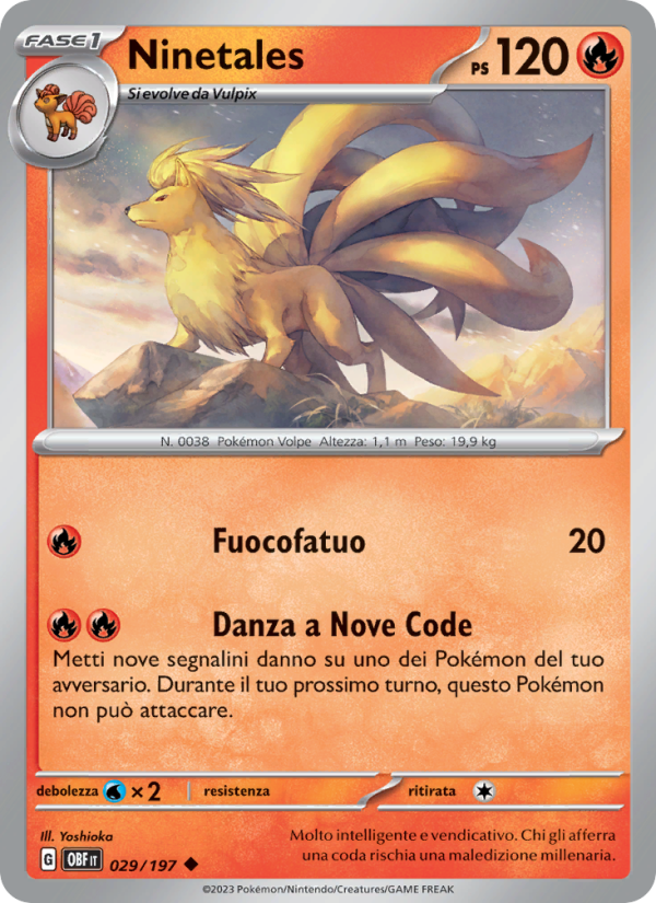 Ninetales 029/230 — Obsidian Flames (Italian Pokémon TCG card)