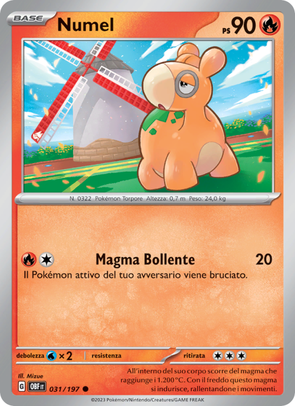 Numel 031/230 — Obsidian Flames (Italian Pokémon TCG card)