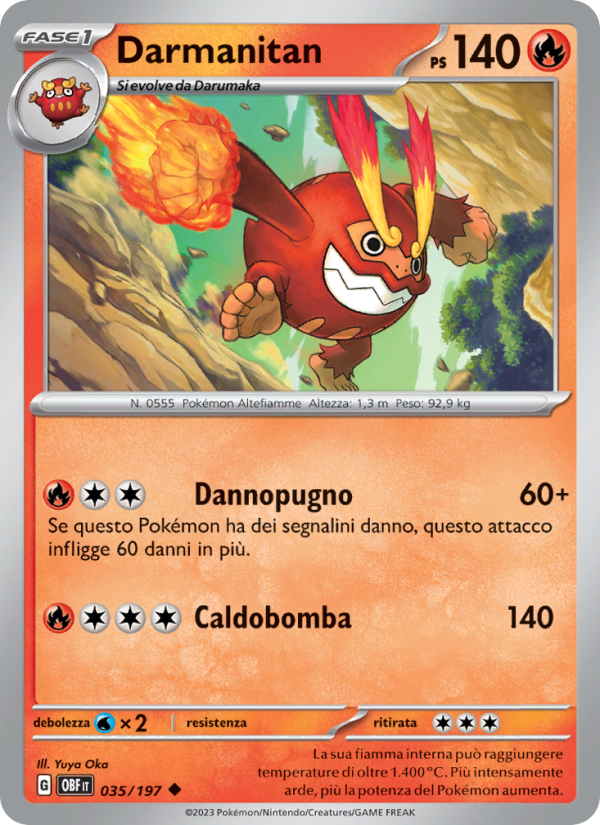 Darmanitan 035/230 — Obsidian Flames (Italian Pokémon TCG card)