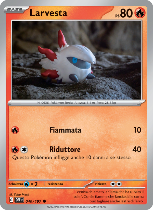 Larvesta 040/230 — Obsidian Flames (Italian Pokémon TCG card)
