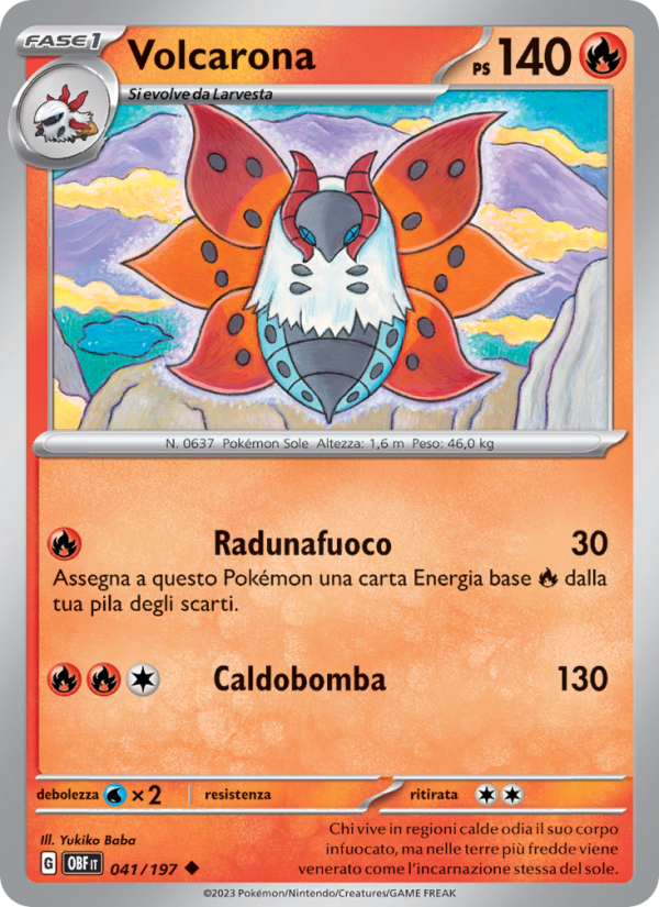 Volcarona 041/230 — Obsidian Flames (Italian Pokémon TCG card)