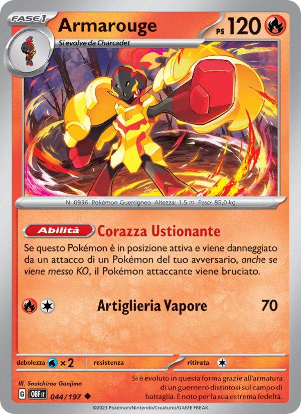 Armarouge 044/230 — Obsidian Flames (Italian Pokémon TCG card)