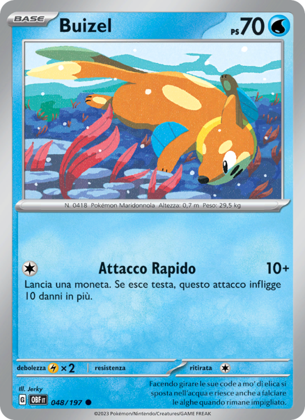 Buizel 048/230 — Obsidian Flames (Italian Pokémon TCG card)