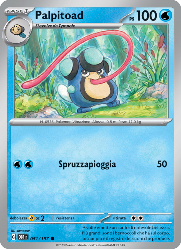 Palpitoad 051/230 — Obsidian Flames (Italian Pokémon TCG card)