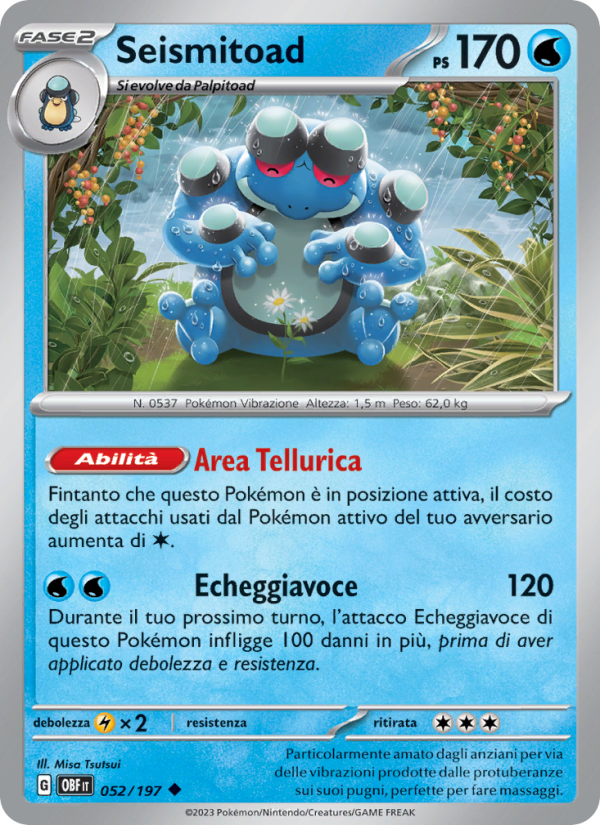 Seismitoad 052/230 — Obsidian Flames (Italian Pokémon TCG card)