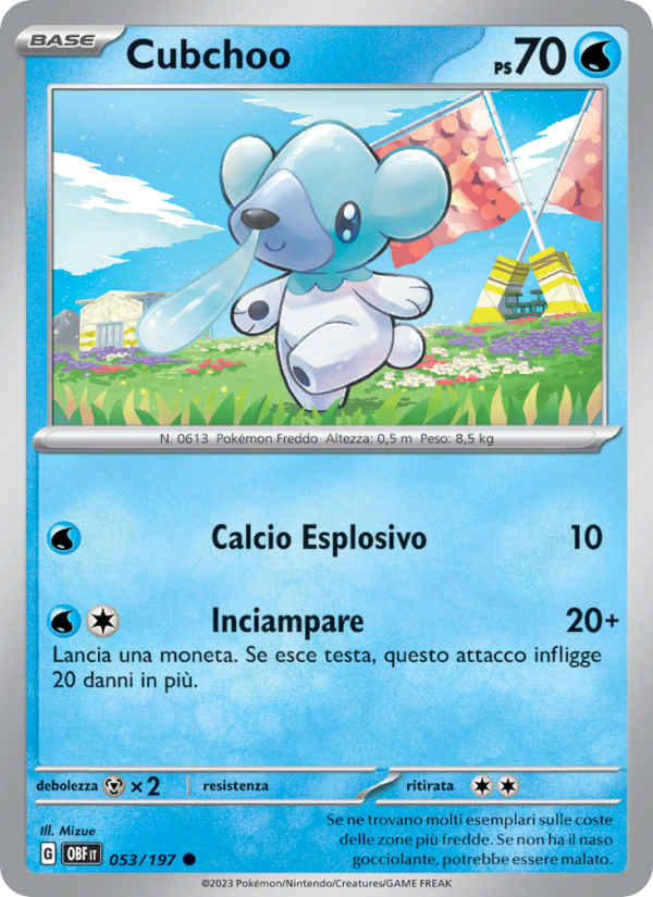 Cubchoo 053/230 — Obsidian Flames (Italian Pokémon TCG card)