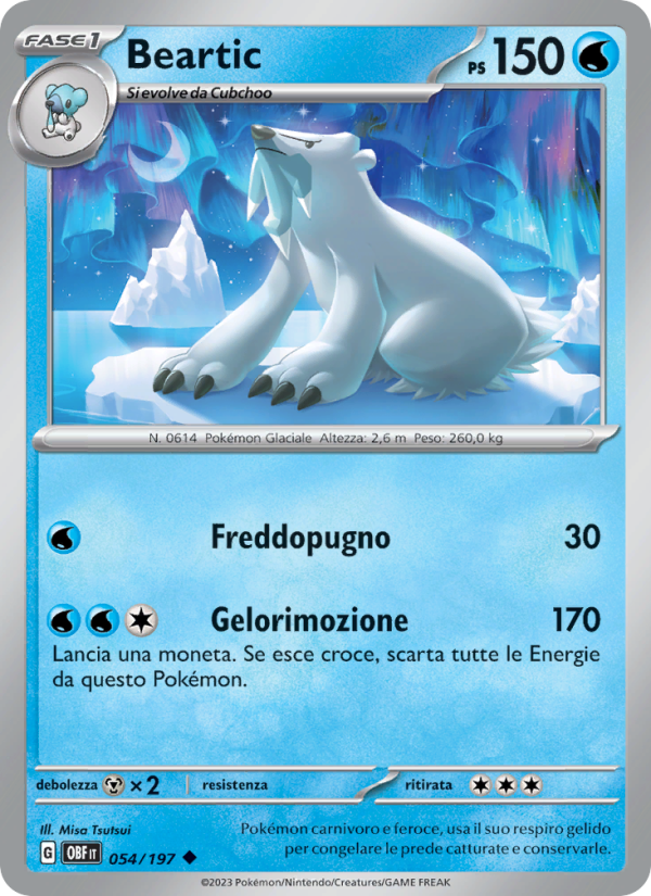 Beartic 054/230 — Obsidian Flames (Italian Pokémon TCG card)