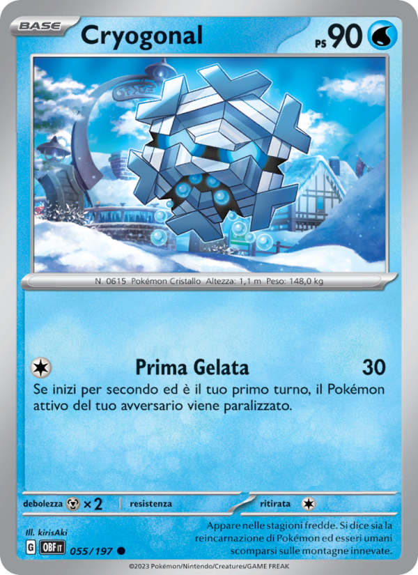 Cryogonal 055/230 — Obsidian Flames (Italian Pokémon TCG card)