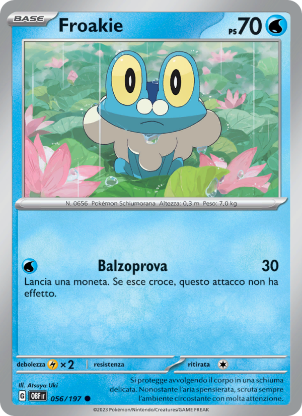 Froakie 056/230 — Obsidian Flames (Italian Pokémon TCG card)