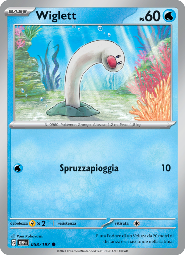 Wiglett 058/230 — Obsidian Flames (Italian Pokémon TCG card)