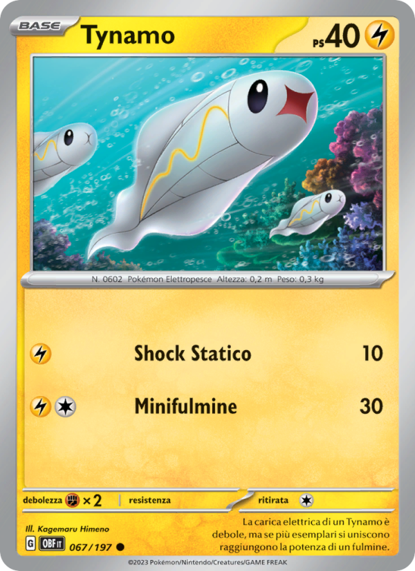 Tynamo 067/230 — Obsidian Flames (Italian Pokémon TCG card)