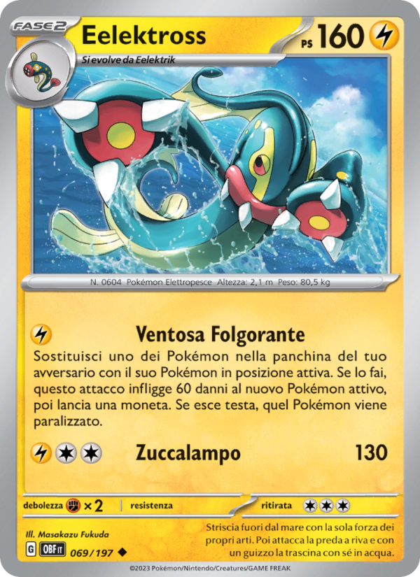 Eelektross 069/230 — Obsidian Flames (Italian Pokémon TCG card)