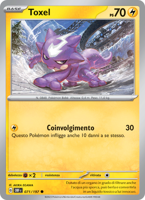 Toxel 071/230 — Obsidian Flames (Italian Pokémon TCG card)