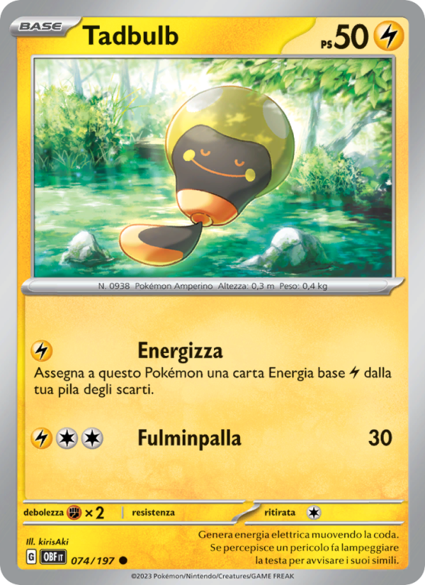 Tadbulb 074/230 — Obsidian Flames (Italian Pokémon TCG card)