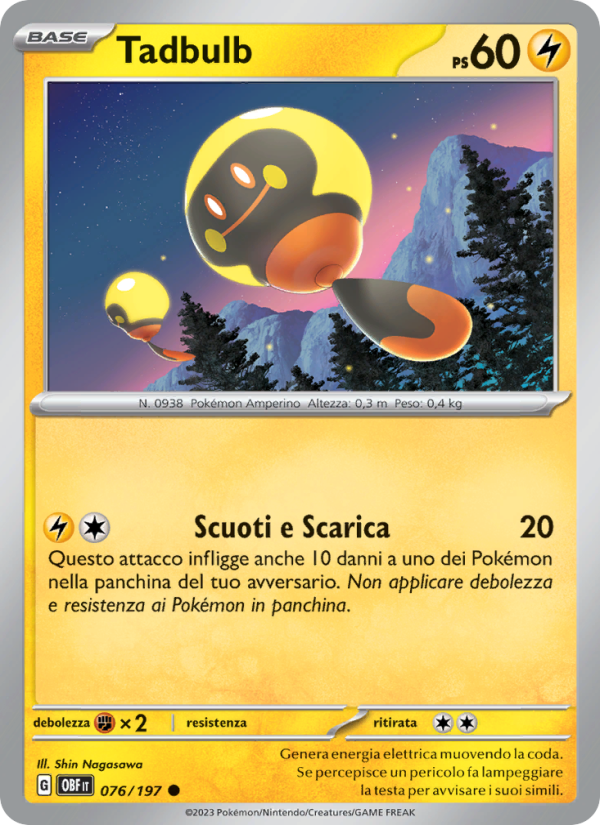 Tadbulb 076/230 — Obsidian Flames (Italian Pokémon TCG card)